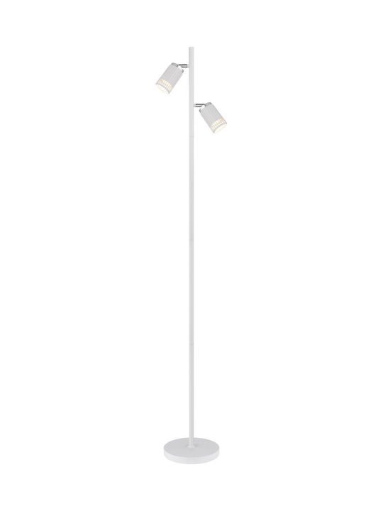 Globo Lighting Floor Lamp H158xW27.5cm. with Socket for Bulb GU10 White