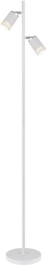 Globo Lighting Floor Lamp H158xW27.5cm. with Socket for Bulb GU10 White