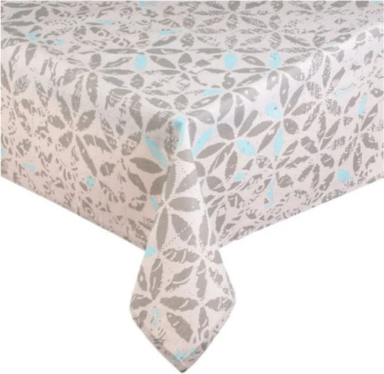 JumT Покривка за маса Beige Faded Flowers Grey Turquoise 180x140бр
