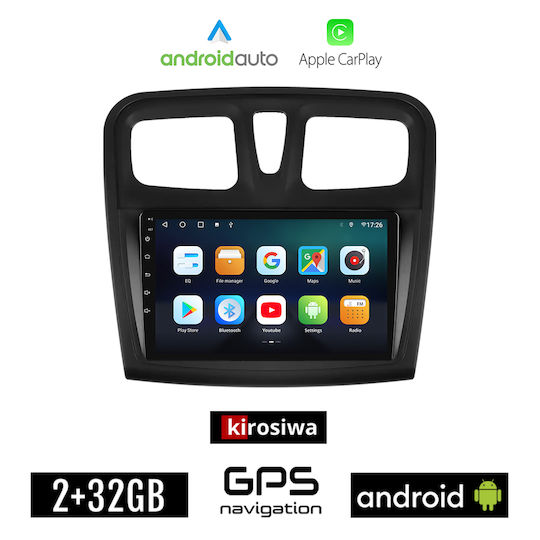 Ηχοσύστημα Αυτοκινήτου για Dacia Sandero 2012 2019 (Bluetooth/USB/AUX/WiFi/GPS/Apple-Carplay/Android-Auto) με Οθόνη Αφής 9"