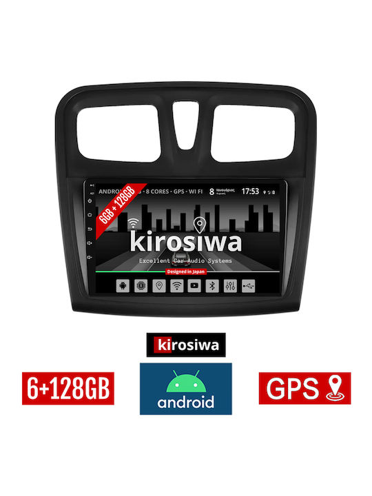 Kirosiwa Car Audio System for Dacia Logan 2012 2019 (Bluetooth/USB/AUX/WiFi/GPS/Apple-Carplay/Android-Auto) with Touch Screen 9"