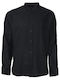 Long-sleeved Linen Shirt Black
