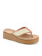 Damenplattformen Beige
