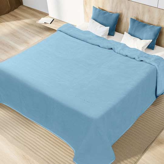 Pierre Cardin Nancy Ster 545 Κουβέρτα Βελουτέ Υπέρδιπλη 220x240εκ. Γαλάζια