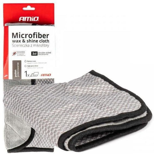 AMiO Cloth Microfiber Cleaning / Polishing / Drying for Body Car 600gsm Gray 40x40cm