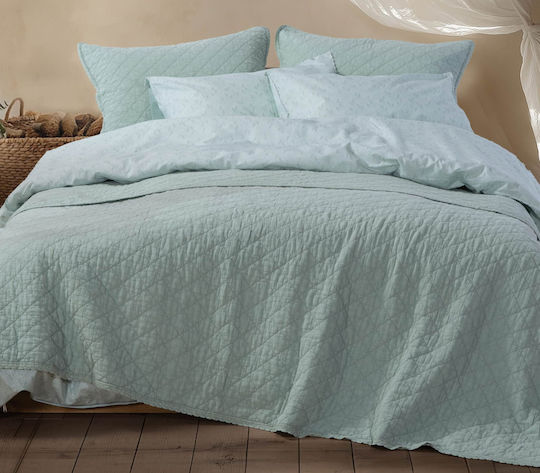 Nef-Nef Homeware Bruno Κουβερλί Υπέρδιπλο Βαμβακερό Mint 240x230cm