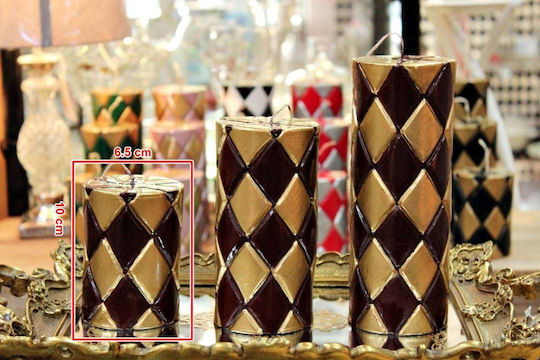 Carve Gold Bordeaux Rhombus Candle 7.5*10
