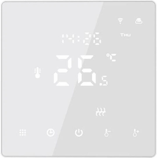 Hysen Hy610 Wifi Έξυπνος Θερμοστάτης Smart & Internet Control Αέριο Πετρέλαιο 3a/οθόνη Lcd Λευκός