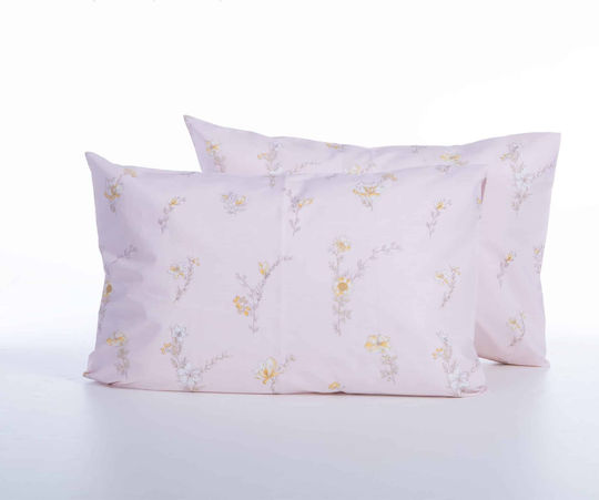 Nef-Nef Homeware Irida Pillowcase with Envelope Cover Pink 52x72cm.