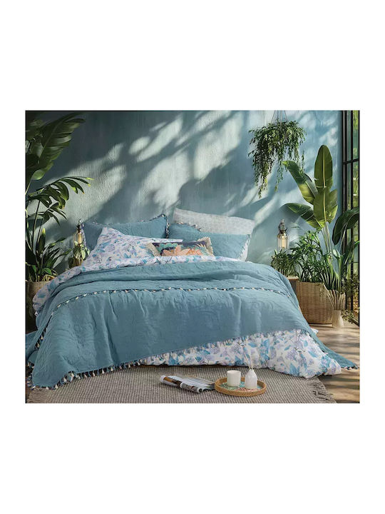Nef-Nef Homeware Feraggio Κουβερλί Υπέρδιπλο Βαμβακερό Petrol 240x230cm