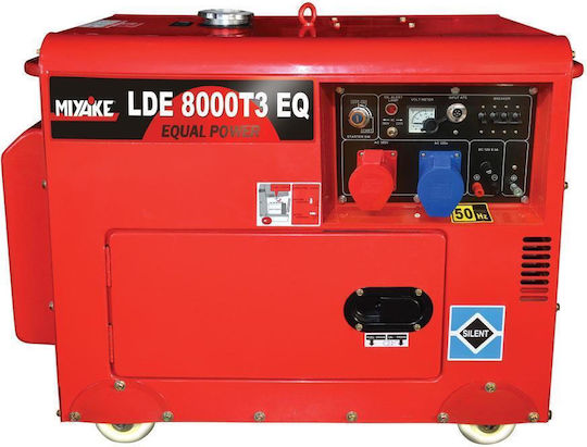 Miyake HZB 10000 EQ Leise Generators Benzin mit Rädern und maximaler Leistung 9kVA