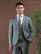 Men's Suit with Vest Slim Fit Green