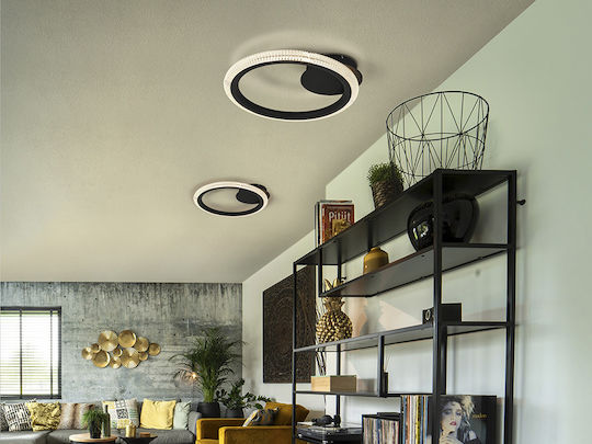 Ring Φωτιστικό Τοίχου με Ενσωματωμένο LED Μαύρο 40εκ.