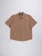 Langärmelig Damen Hemd Beige Sand