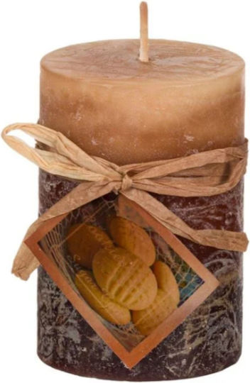 Κερί Κολώνα Aρωματικό Kαφέ Sugar Cookies 5x7.5cm