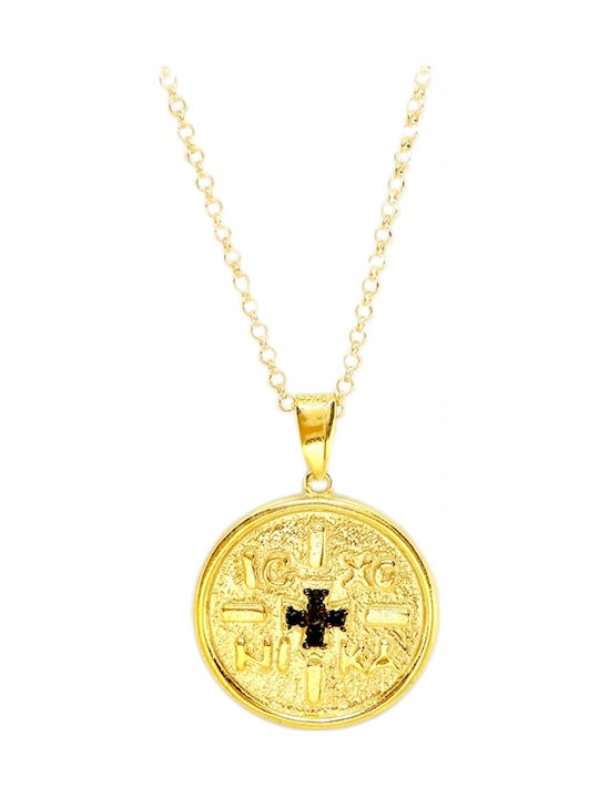 Polytimo Necklace Constantine Talisman Made of Gold Plated Silver