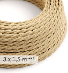 Естествено усукан кабел от юта 3x1.5 Creative Cables 150193 Cubalux 150193 Бежов