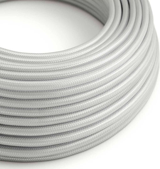Сребърен платнен кабел кръгъл 2x0.75 Creative Cables 150202 Cubalux 150202 Сребърен