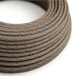 Cablu din material textil maro natural Ir65 rotund 2x1 Creative Cables 150223 Cubalux 150223 maro