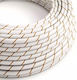 White-Brown Fabric Cable Vertigo Hd Striped Round 2x0.75 Creative Cables 150231 Cubalux 150231 White-Gold