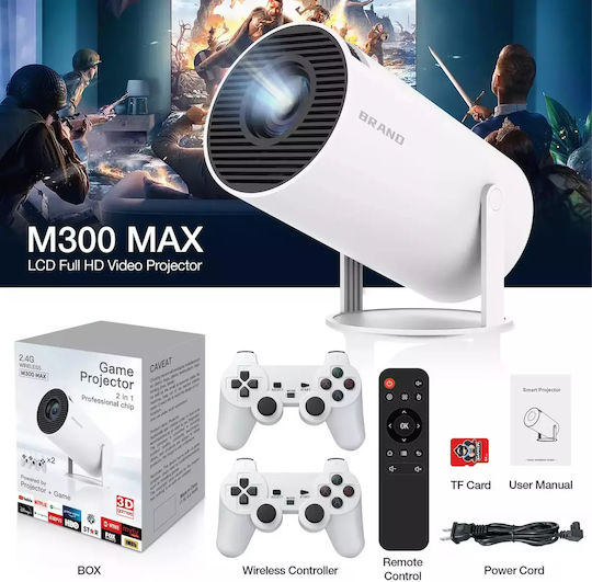 M300 Max Video Game Projector 46000 Built-in Games 4k 3d Resolution White 64g Eu