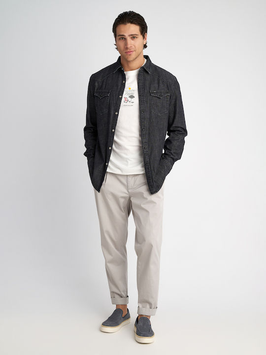 Culton Παντελόνι σε Tapered Γραμμή Silver Grey
