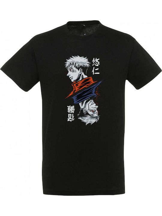 Мъжка черна тениска Anime Jujutsu Kaisen Itadori Yuuji Dp1072