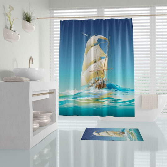 Tropik Home Perdea de Baie Țesătură 180x200cm Albă