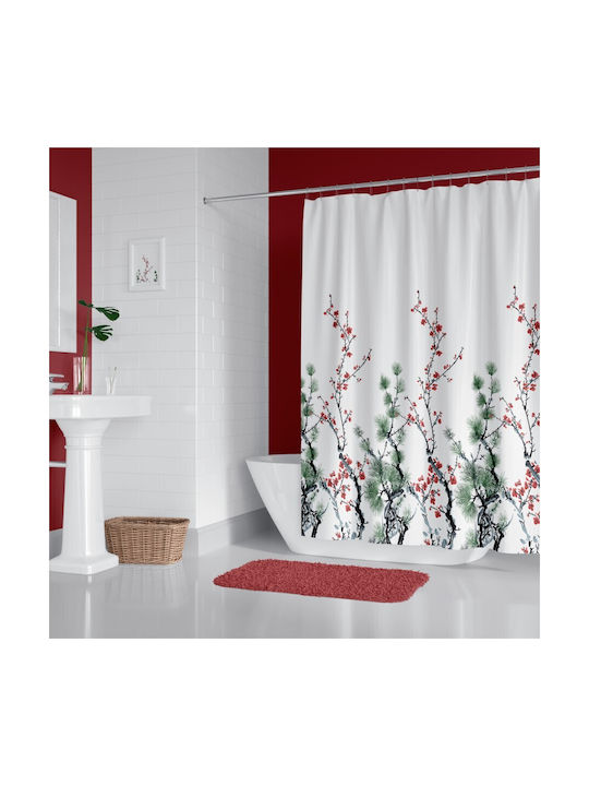 Tropik Home Κουρτίνα Μπάνιου Υφασμάτινη 180x200cm Pine