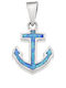Senza Anchor Charm Made of Silver Light Blue