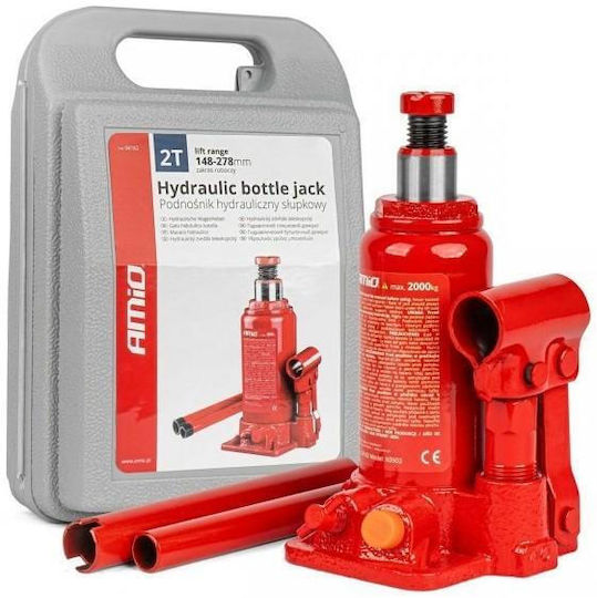 AMiO Hydraulic Bottle Jack with Lifting Capacity up to 27.8cm and Weight Capacity up to 2 Tons