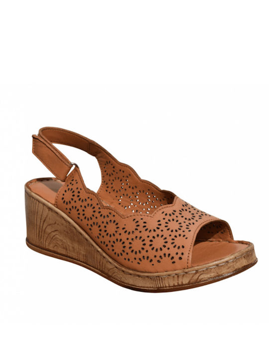 Damenplattformen Tabac Braun