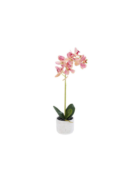 Rosa Künstliche Orchidee H45x11x11cm Weißer Topf