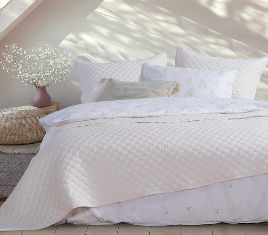 Nef-Nef Homeware Scofield Κουβερλί Υπέρδιπλο Microfiber Ecru 230x240cm