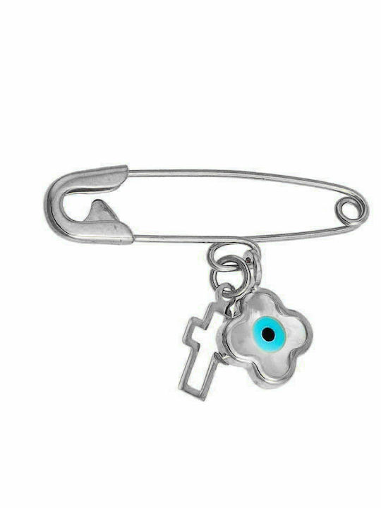 Ioannis Kosmima Child Safety Pin made of White Gold 14K