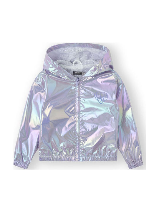 Kinder Freizeitjacke Winddicht mit Kapuze Iridescent Purple