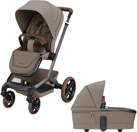 Maxi-Cosi Fame Twillic Verstellbar 2 in 1 Baby Kinderwagen Geeignet für Neugeborene Truffle (& Σετ Αντάπτορες Καθίσματος)