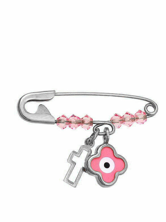 Ioannis Kosmima Child Safety Pin made of White Gold 9K