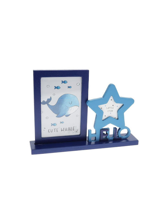 Blauer Sternrahmen H18,5x25,5x5cm