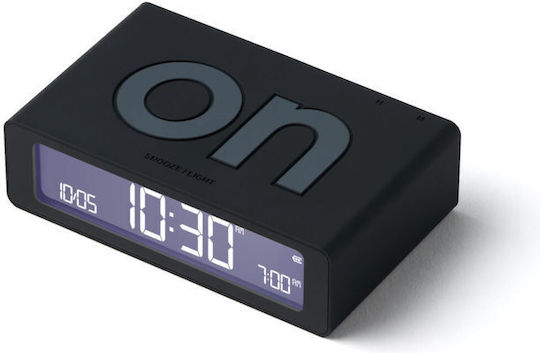 Lexon Flip Mini Масов Часовник LCD Пластмасов с Будилник Черен