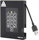 Apricorn Aegis Padlock Fortress USB 3.1 Extern SSD 256GB 2.5" Negru