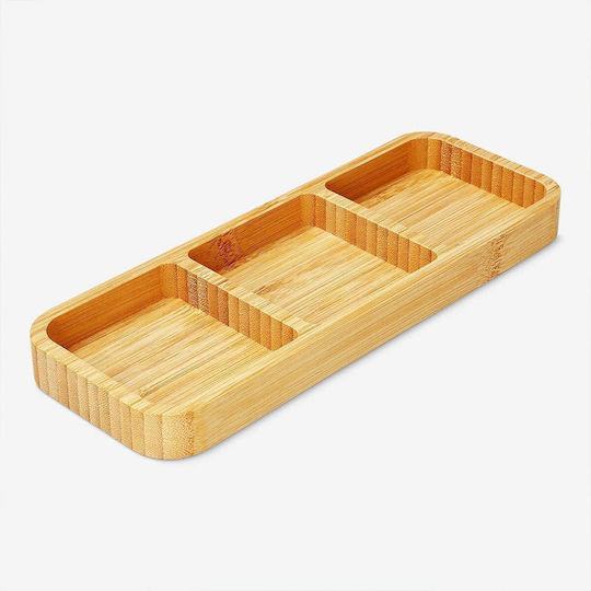 Koopman Hölzernes Ordnungshüter 3 Schlitze Braun W33xL10xH1.8cm 1Stück