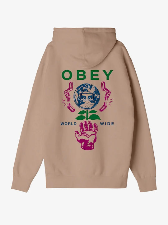 Sweatshirt with Hood Warm Taupe