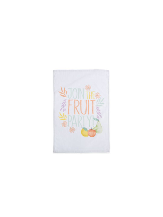 Nef-Nef Homeware FRUIT PARTY Tea Towel from 100% Cotton in White Color 40x60cm