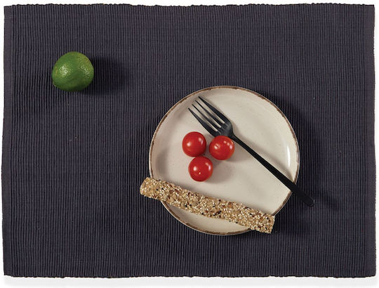 Nef-Nef Homeware Σουπλά Υφασμάτινο Γκρι 48x33cm 2τμχ