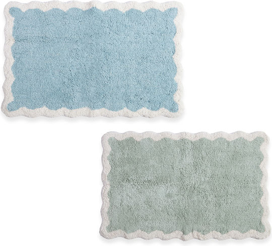 Nef-Nef Homeware Bath Mat Cotton Claris Blue 60x90cm