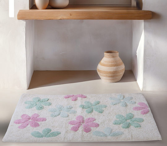 Nef-Nef Homeware Badematte Baumwolle Rechteckig Irida Ecru 50x80cm