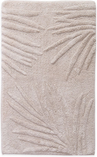Nef-Nef Homeware Bath Mat Cotton Amazon White Beige 60x90cm