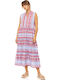 Women's Beachdress Pink Label Printed Maxi Dress Cotton