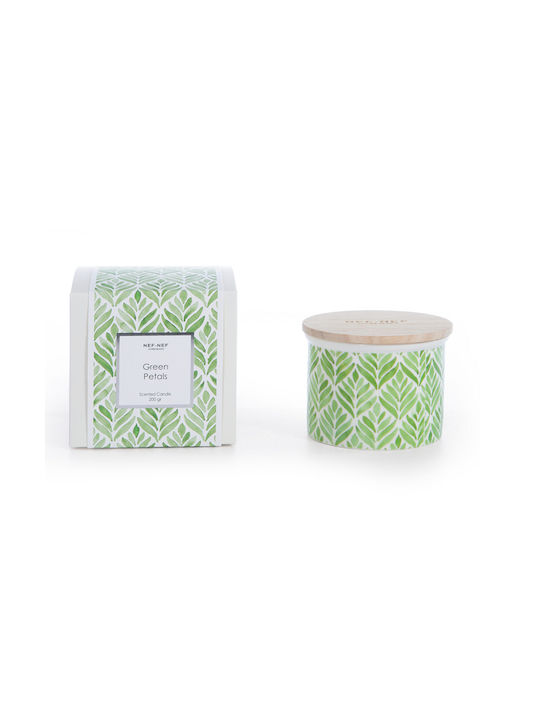 Ароматна зелена свещ с листенца 200g Green Nef-nef Homeware
